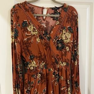 Blu Pepper Orange Floral Romper